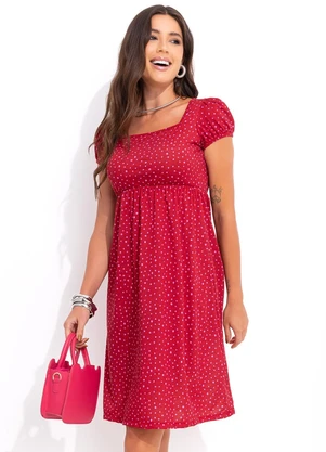 Bimini - Vestido Poá Rosa em Malha - BIMINI