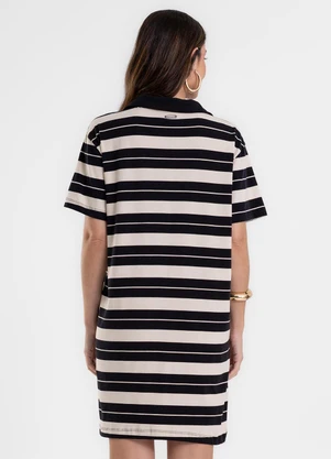 Rovitex - Vestido Polo Curto Feminino Cotton Leve Preto - ROVITEX