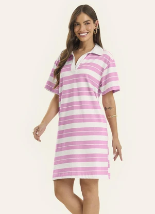 Rovitex - Vestido Polo Curto Feminino Cotton Leve Rosa - ROVITEX