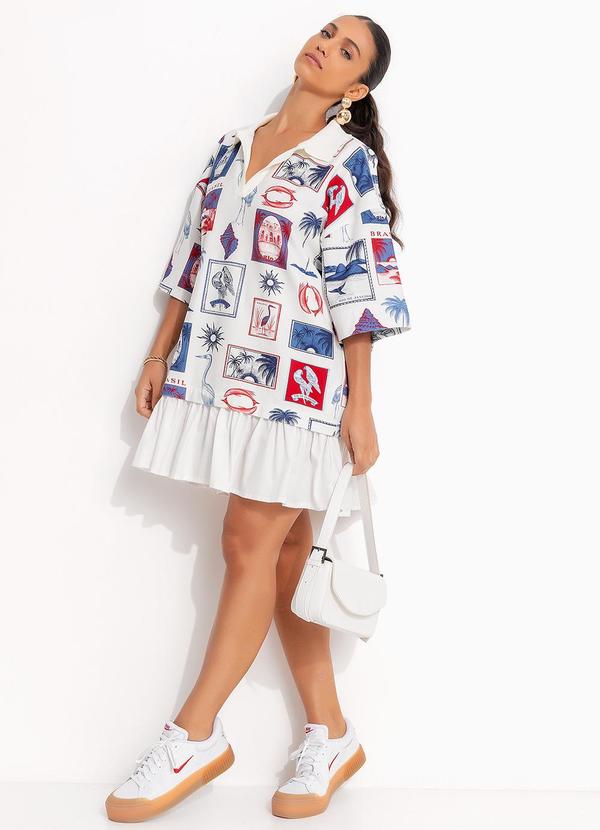 Farm - Vestido Polo Tropical Vintage Off White 3