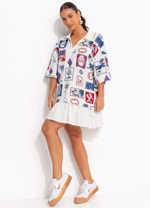 Farm - Vestido Polo Tropical Vintage Off White 6