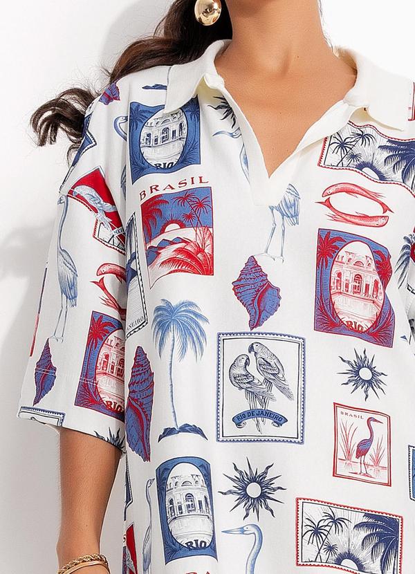 Farm - Vestido Polo Tropical Vintage Off White 7