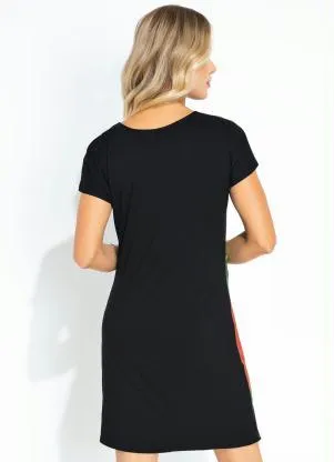 Vestido (Preta) Estampada Rovitex - ROVITEX