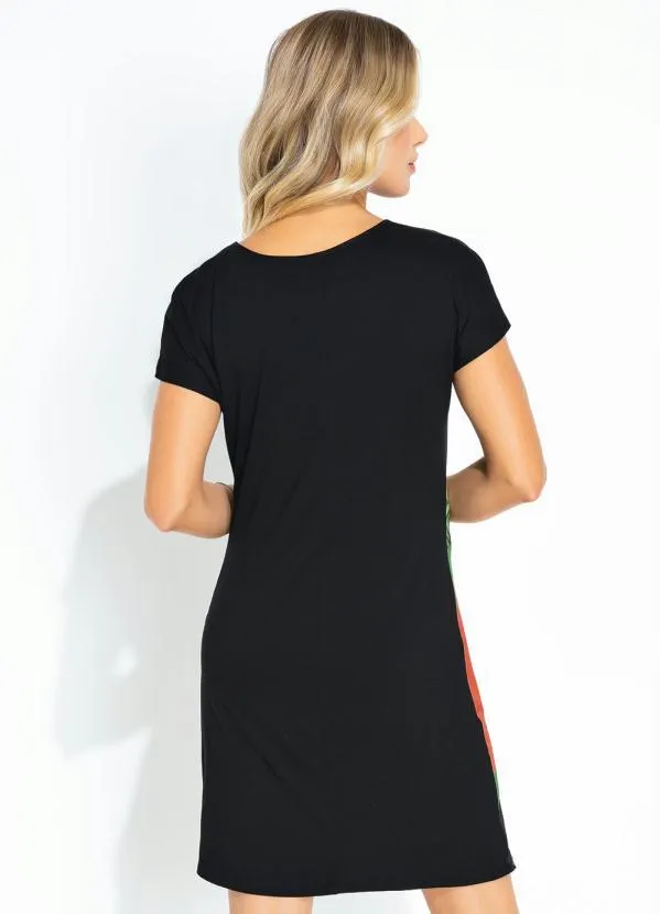 Rovitex - Vestido Preta Estampada Rovitex 2