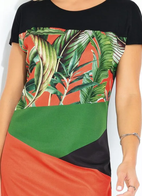 Rovitex - Vestido Preta Estampada Rovitex 3