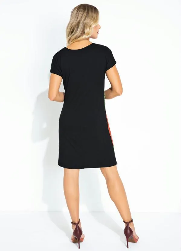 Rovitex - Vestido Preta Estampada Rovitex 5