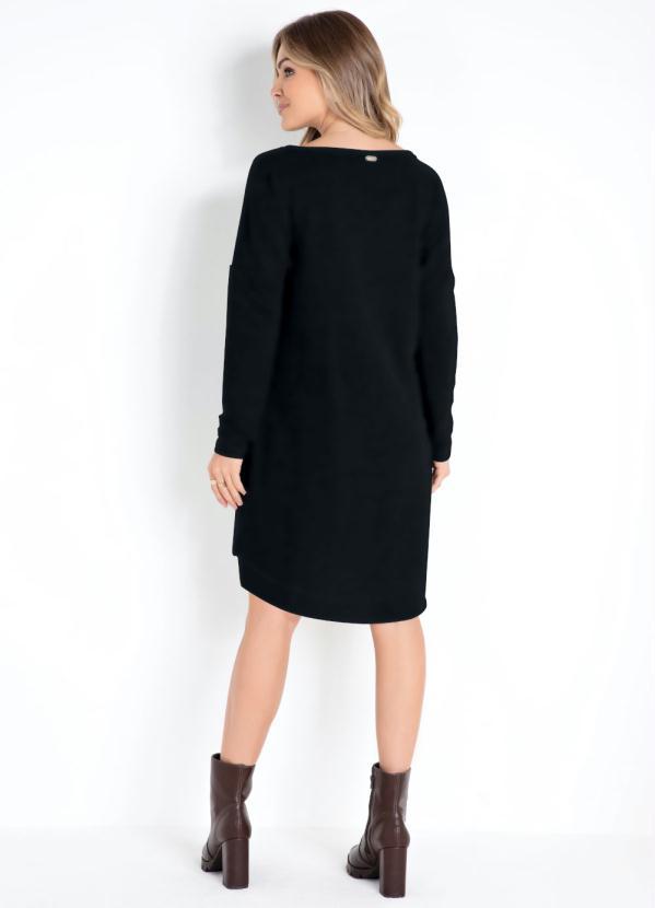 Quintess - Vestido Preto com Bolsos Frontais 4