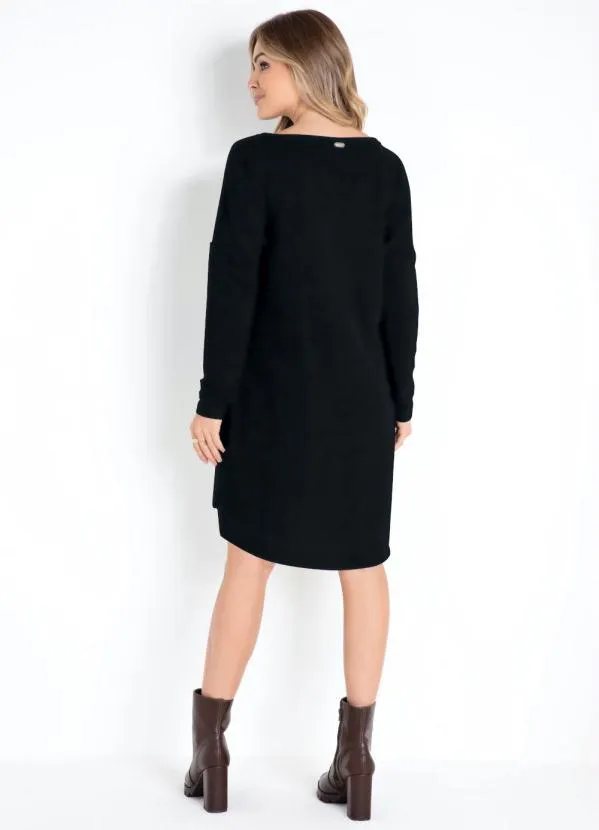 Quintess - Vestido Preto com Bolsos Frontais 4