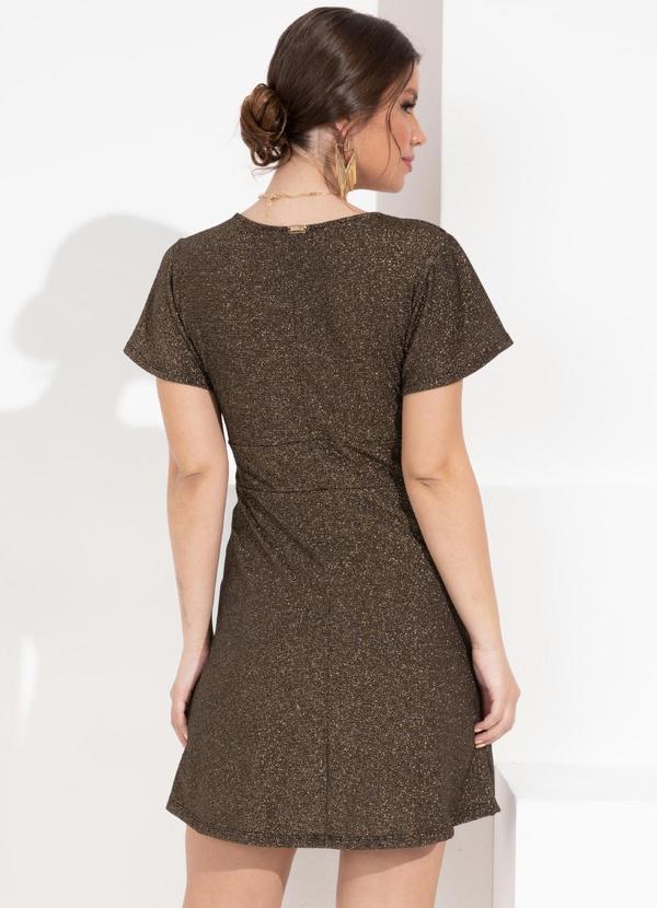 Outlet - Vestido Preto com Brilho em Decote V 3