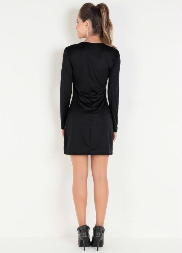Outlet - Vestido Preto com Cadarço Contrastante 4