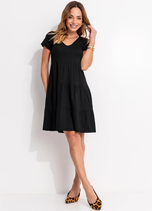 Quintess - Vestido Preto com Camadas 6