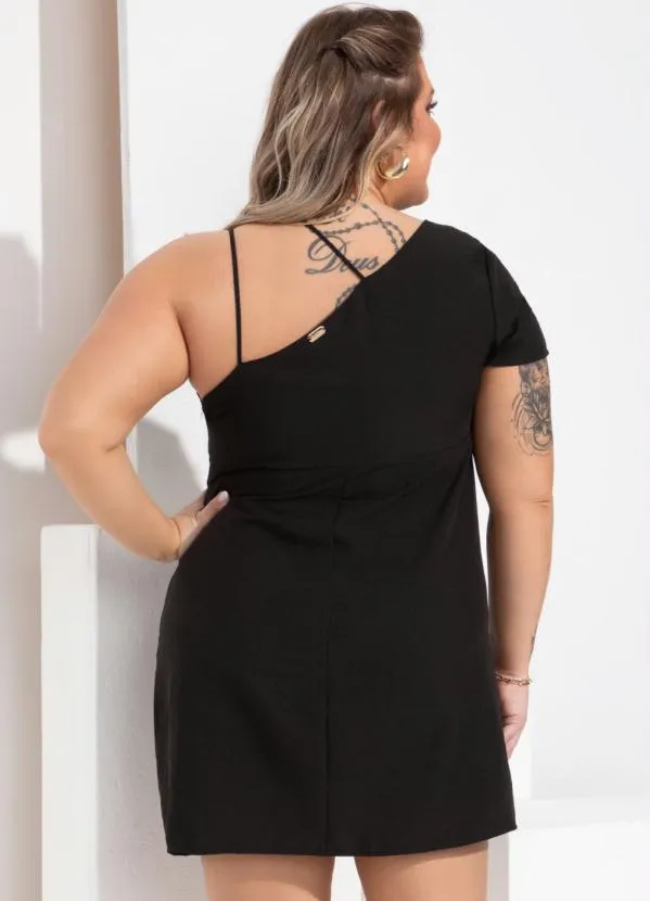 Quintess - Vestido Preto com Decote Assimétrico 9