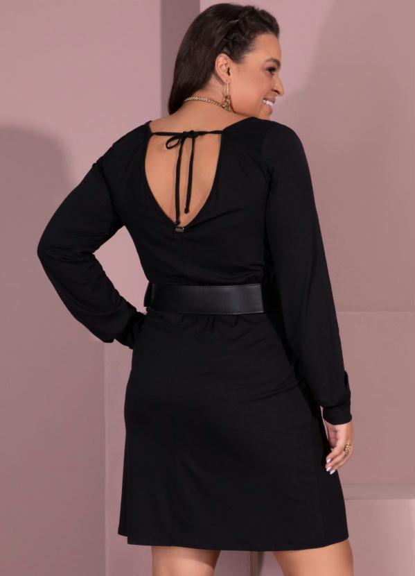 Quintess - Vestido Preto com Decote Costas e Cordel 6