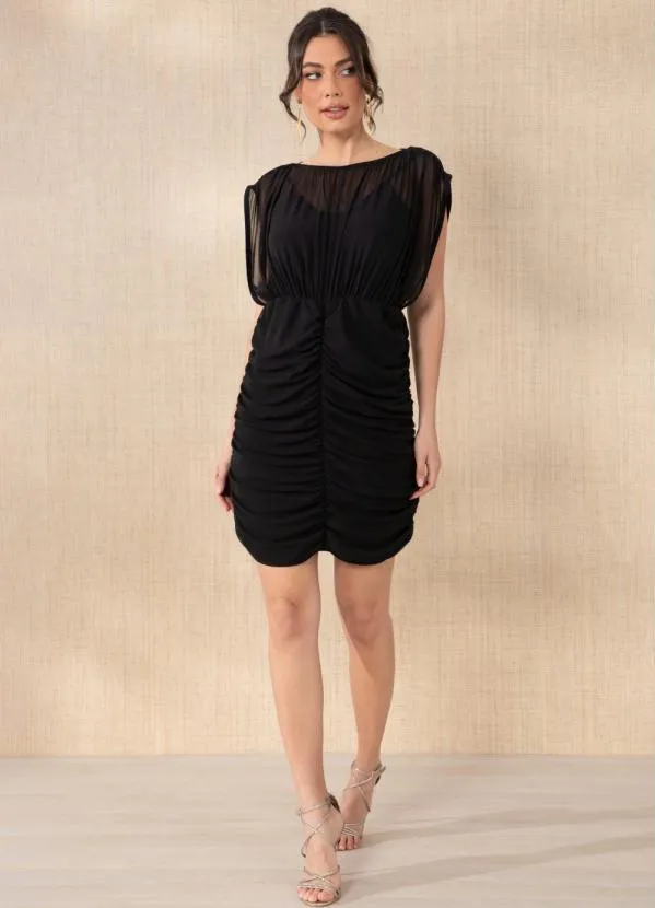 Quintess - Vestido Preto com Franzido 5
