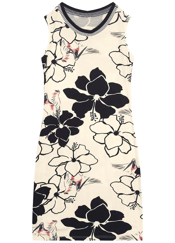 Malwee - Vestido Preto Curto Floral 2