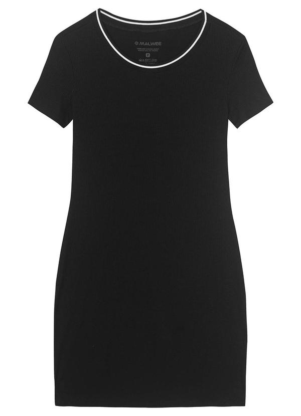 Malwee - Vestido Preto Curto Reto 3