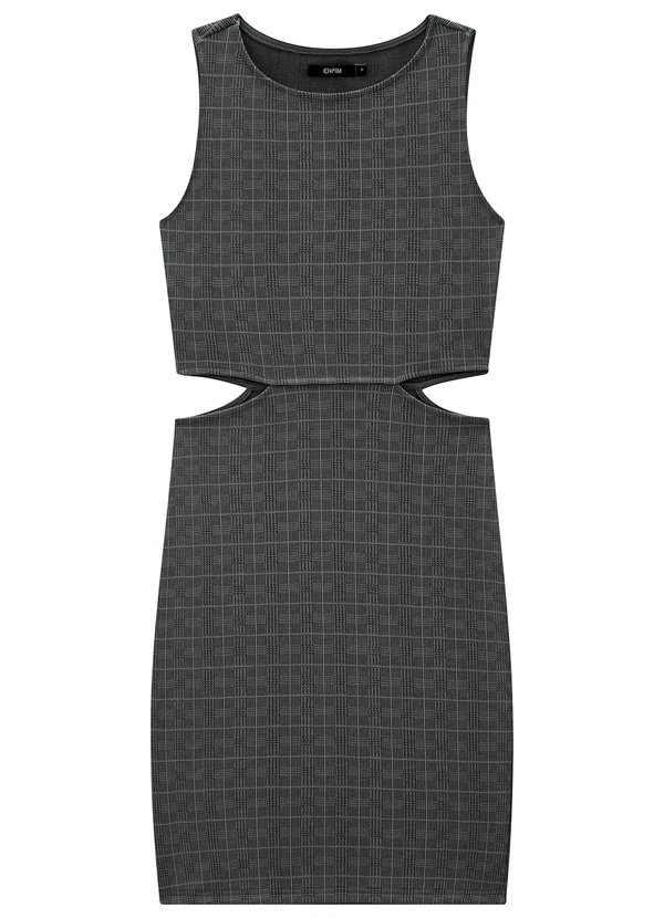 Enfim - Vestido Preto Cut Out Xadrez 2