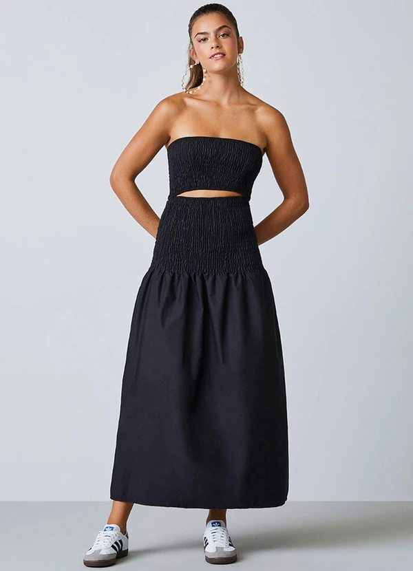 Authoria - Vestido Preto de Lastex Preto