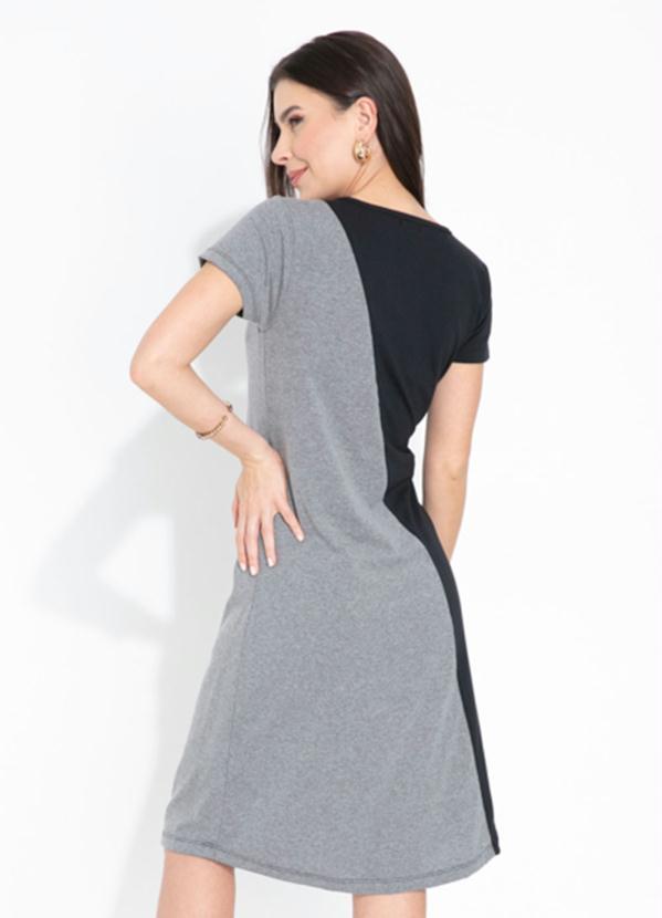 Outlet - Vestido Preto e Mescla Bicolor Moda Evangélica 2