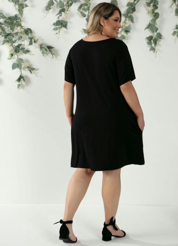 Quintess - Vestido Preto e Verde com Recorte Assimétrico 3