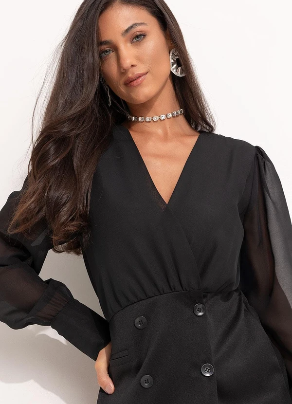 Quintess - Vestido Preto em Chiffon 3