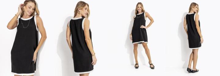 Vestido Preto em Crepe Plano