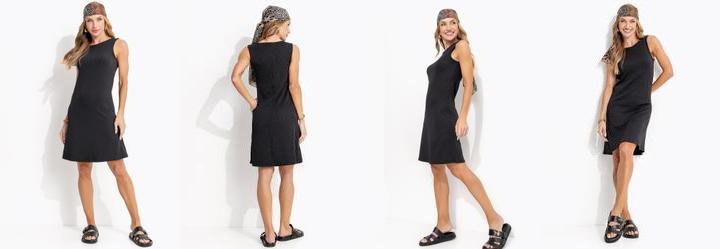 Vestido Preto em Malha Anarruga