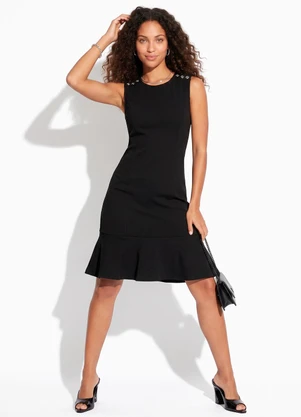 bonprix - Vestido Preto em Malha Crepe - BONPRIX