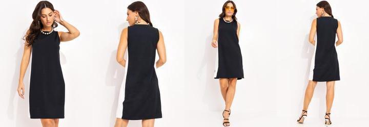 Vestido Preto em Malha Crepe