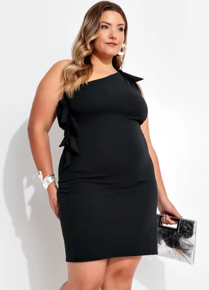 Quintess - Vestido Preto em Malha Crepe - QUINTESS