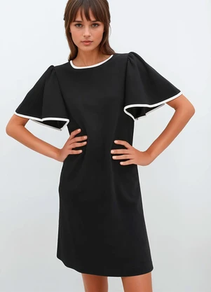 bonprix - Vestido Preto em Malha Crepe - BONPRIX