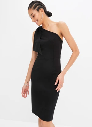 bonprix - Vestido Preto em Malha Crepe - BONPRIX