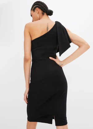 bonprix - Vestido Preto em Malha Crepe - BONPRIX