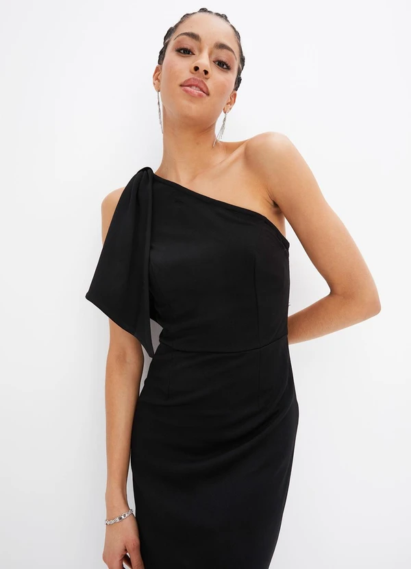 bonprix - Vestido Preto em Malha Crepe 4