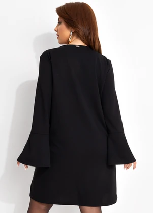 Quintess - Vestido Preto em Malha Crepe - QUINTESS