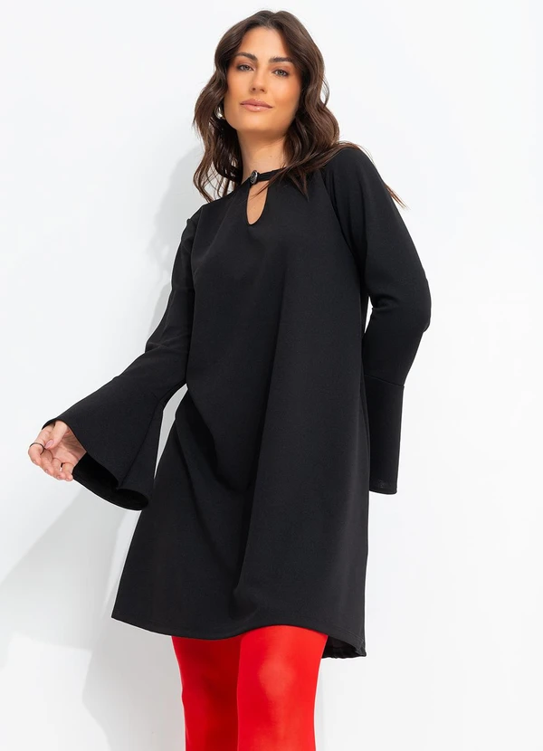 Quintess - Vestido Preto em Malha Crepe 12