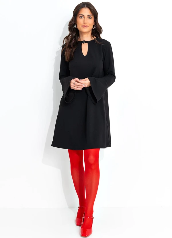 Quintess - Vestido Preto em Malha Crepe 6