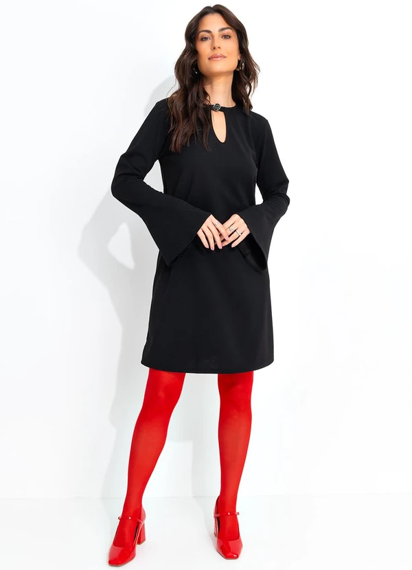 Quintess - Vestido Preto em Malha Crepe 7