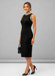 Vestido Preto em Malha de Piquet