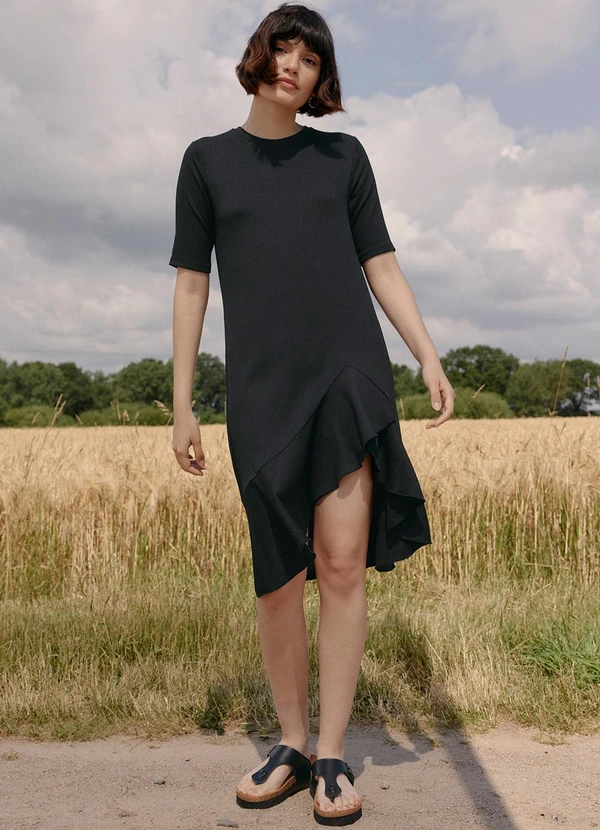 bonprix - Vestido Preto em Malha de Viscose 6