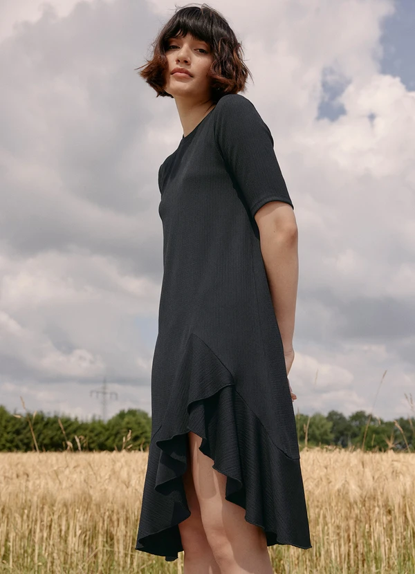 bonprix - Vestido Preto em Malha de Viscose 7