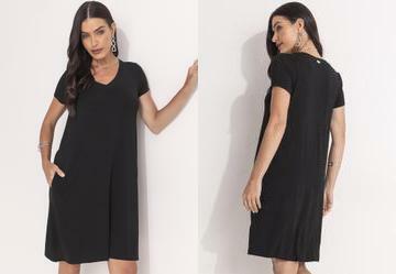 Vestido Preto em Malha de Viscose