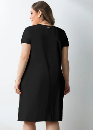 Quintess - Vestido Preto em Malha de Viscose - QUINTESS