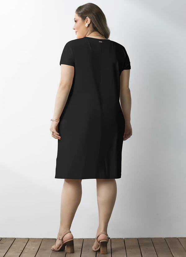Quintess - Vestido Preto em Malha de Viscose 10