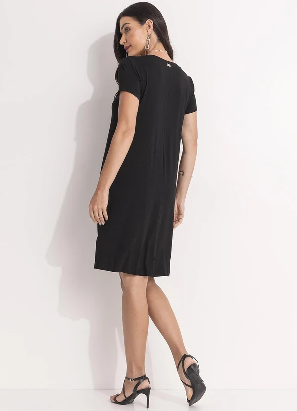 Quintess - Vestido Preto em Malha de Viscose 4