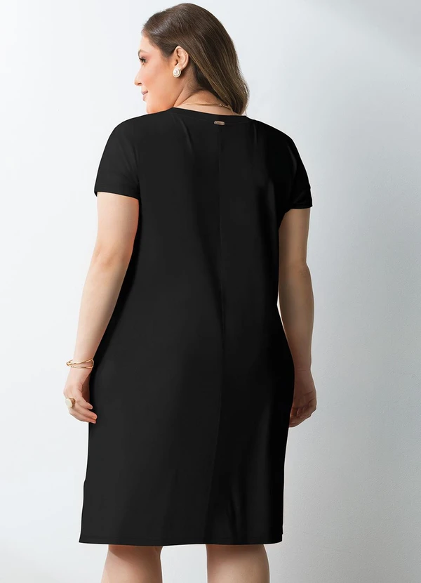 Quintess - Vestido Preto em Malha de Viscose 8