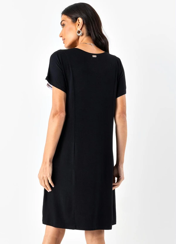Quintess - Vestido Preto em Malha de Viscose 2