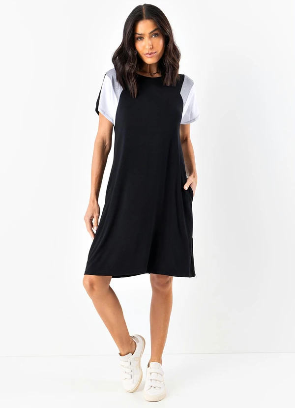 Quintess - Vestido Preto em Malha de Viscose 3