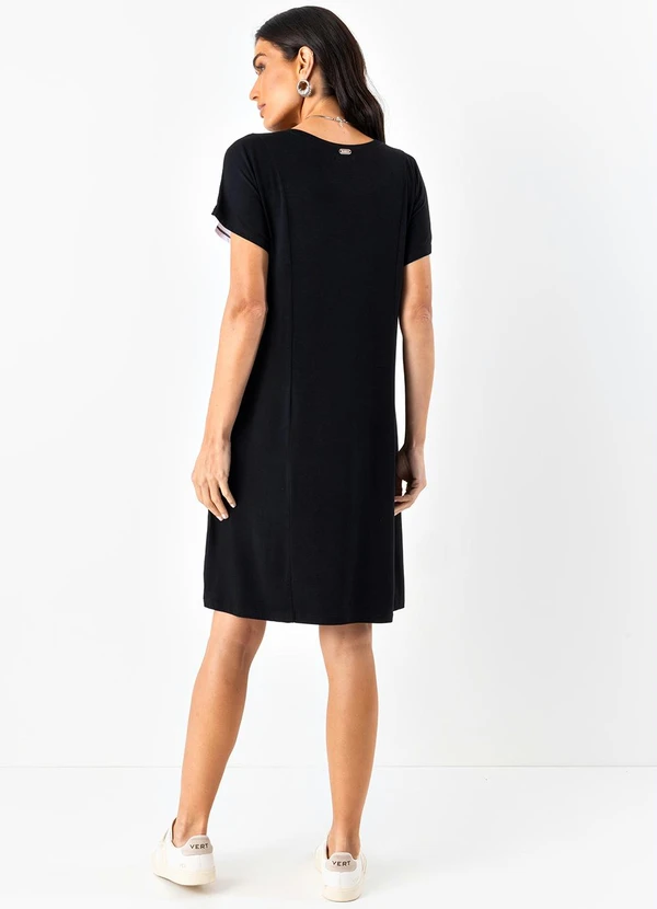 Quintess - Vestido Preto em Malha de Viscose 4
