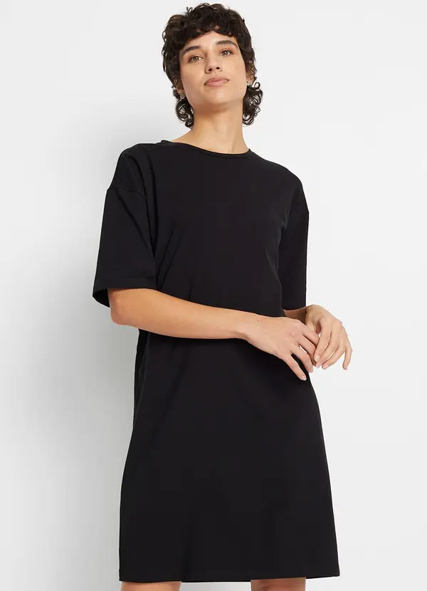 bonprix - Vestido Preto em Malha de Viscose